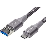 Amazon Basics Cavo in nylon intrecciato da USB-C a USB-A 3.1 Gen 1 a ricarica rapida,velocità 5 Gbps,certificazione USB-IF,pe