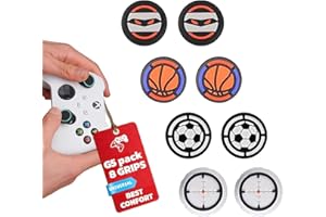 MISTER GIVER 8 Grips Ps5 Temáticos | Thumbstick Ps5 | Grips Mando Ps5 | Tapas Joystick Ps4 | Grips Mando Ps4 |Botones Mando Ps5 |Grips Para Ps4 |Agarres Para el Pulgar Silicona |Fundas Joystick Xbox One Series X/S