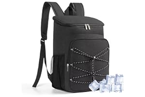 EZONIK Mochila Nevera Isótermica-Bolsa de Picnic 23L, Grande Nevera de Playa Termica-Impermeable a Prueba de Fugas,Mantiene Temperatura Caliente, Maleta Amplia,Cooler Portatil, Hielera,Negra.