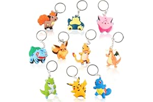 SUPSOO 10 Stück Schlüsselanhänger Silikon, Schlüsselanhänger aus der Zeichentrickserie, zum Aufhängen an Taschen, Rucksäcken, Handtaschen oder Schlüsseln