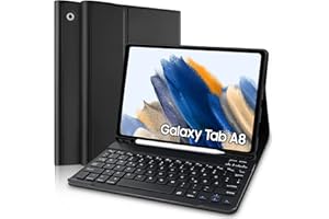 YEEGNAR Samsung Galaxy Tab A8 Hülle mit Tastatur, QWERTZ Deutsches Layout Bluetooth Tastatur mit Stifthalter für Samsung Galaxy Tab A8 10,5'' 2021 SM-X200/ X205/ X207 (Schwarz) (Stift nicht enthalten)