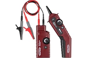 Testboy 27 Analog Leitungssucher-Set, fremdspannungsgeschützt bis 400 V, Kabelfinder (Kabelsuchgerät für nicht spannungsführende Leitungen, mit LED-Anzeige, einstellbarer Sende- & Empfangspegel), Rot