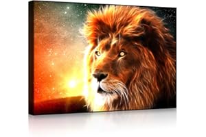 lightbox multicolor | Bild mit LED Beleuchtung | Löwe Abstrakt Art | 100x70 cm | Front Lighted