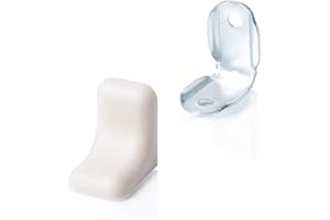 60 x sossai® Winkelverbinder aus verzinktem Metall mit Abdeckung BT2 | Eckverbinder/Korpusverbinder/Möbelverbinder/Eckstrebe | Farbe : Elfenbein
