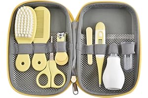 Babypflegeset Neugeborene, MKNZOME 8 teilige Baby Pflegeset Baby Erstausstattung Neugeborene mit Tragetasche Baby Nasensauger Nagelpflegeset für Säugling Kleinkind Gesundheitswesen & Pflege