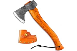 NedFoss Hippo Siekiera do rozłupywania drewna, stal węglowa, survivalowa, z pochwą, ostry topór Bushcraft 780 g, uniwersalna, siekiera Wikingów na kemping i do prac ogrodowych, 33 cm