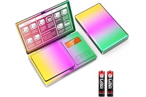 【Newest 】Brifit Digital Pocket Scale, 200g Stylish Rainbow Small Scale, Mini Jewelry Scales with LCD Backlit Display, Tare Function, 0.01g Precise, Auto-off, for Gold, Jewellery, Food, Coffee, Herbs