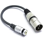 VITALCO XLR Stecker auf 3.5mm Stereo Klinke Buchse Adapter Mikrofon 3 Polig auf 3.5 TRS Mini AUX Klinkenstecker Audio Kabel