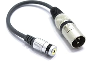 VITALCO XLR Macho a Mini Jack 3,5 TRS Hembra Adaptador Audio de Micrófono XLR Cable de 3 Pines a Jack 3.5mm Hembra