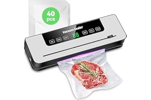 YGVQN Macchina Sottovuoto Alimentare 6 In 1,Y 40 Inclusi Sacchetti Sottovuoto e Tubo Accessorio,Macchina imballatrice sottovuoto multifunzionale per Cottura Sotto Vuoto e Conservazione Alimenti