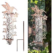 GOMETY Lot De 2 Pluviomètres De Jardin En Verre Trempé Résistant Au Gel De 15,2 Cm Avec Piquet De Terre - Pluviomètre Pour Cour, Pont, Pelouse, Paysage - Positionnable De Manière Flexible