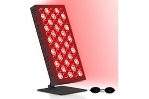TRAYVESPACE Red Light Therapy 50W, 660NM&850NM Panel de Lampara Infrarrojos con Temporizador, 60LEDs Lampara Infrarrojos Fisioterapia para Relajar su Cuerpo y Aliviar el Dolor