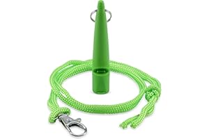 THE DOG LADY (TDL) Dog Whistle with Lanyard - Used for Recall and Dog Training - Long Distance - Good Frequency for Most Breeds of Dog - Standard Pitched - Food Grade Plastic (Green)