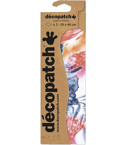 Decopatch Bastelpapier „Blatt“ – 3 Bögen 30x40 Cm, Mehrfarbig, Für Upcycling & Deko
