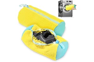ZTBFHLZQ Sacchetti per Scarpe Lavanderia, Sacchetto Scarpe Borse per Bucato, Borsa per lavatrice per scarpe, Shoes Laundry Bag, Riutilizzabile e Resistente Borsa per Bucato per Scarpe (Giallo 2pcs)