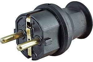 Kopp 179716005 Earthing Contact Plug with Kink Protection Small Black