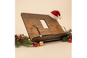 Vigo Wood Supporto per Libri in Legno - Supporto da Lettura per Libri di Ricette e Cucina a Letto (Noce)