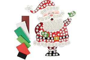 MÉGACRÉA MegaCrea DIY Kit mosaique Mousse Enfant Père Noël 18.5X 15,5 cm