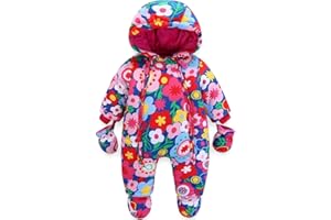 JiAmy Bambino Tute da Neve con Guanti e Scarpe Inverno Pagliaccetto con Cappuccio Caldo Set di Abbigliamento 3-24 Mesi
