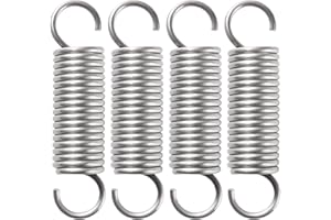 VooGenzek 4 PCS 2.5 * 20 * 80 mm Extension Spring, Stainless Steel Tension Spring with Hooks, Open Dual Hook Tension Spring, for Tents, Awnings, Trampoline