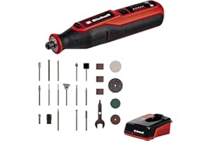 Einhell Herramienta de lijado/grabado con batería TE-MT 7.2 Li (7,2 V, 5500-26000 min-1, electrónica de velocidad, incl. juego de accesorios de 57 piezas, caja de almacenamiento, estación de carga)