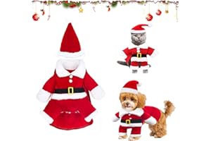 SMDBZDA Hundekostüme Weihnachten, Haustier Weihnachtskostüm, Katze Hund Weihnachtskostüm mit Mütze Weihnachtsmann, für Welpen Kätzchen kleine Hunde Haustiere, Katze Hund Cosplay (M)