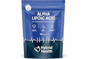 Hybrid Health Alpha Lipoic Acid 1000mg Supplement | 98% Lab-Tested Purity ALA | 120 Vegan Capsules | High-Strength Formula | 2 Months Supply