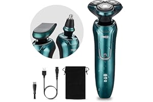 IWEEL Electric Razor for Men, Electric Shaver Beard for Men Face 3 in 1 Rotary Shavers Nose Sideburn Trimmer Cordless Rechargeable Shaving Kit Wet Dry Use Waterproof IPX7