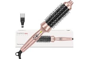 PARWIN PRO BEAUTY Brosse thermique 35mm avec tourmaline céramique chauffante et ions négatifs lisseur fer à friser brosse chauffante brosses coiffantes double tension pour femmes cadeaux de voyage