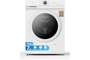 Midea MF10EW70B Lavatrice Slim Carica Frontale, 7 kg, 1400 Giri, Classe A, Vapore, Motore BLDC, Programma Rapido, Varie Temperature dell'Acqua, White