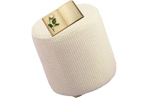 UYEOCO Cuadrado/Redonda Funda Otomana Elástica 45x45/40*40cm Suave Funda De Reposapiés Adecuado Funda De Puff A Prueba De Polvo Retirable Lavable,con Parte Inferior Elástica， Para Sala De Estar ( Color : P ,