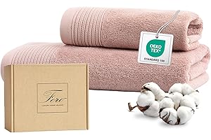 Ferò Set Asciugamani Bagno di Lusso 2 Pezzi, OEKO-TEX 100% Cotone Premium 550 g/m², Ultra Morbido e Assorbente, Design Italiano, Coppia Asciugamani Viso e Bidet, Asciugamano 50x100, 50x30 cm, Rosa