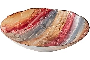 Anton Studio Designs - Dune Bowl - Diameter 32 cm - Multi Coloured Decorative Glass Bowl for Home and Holiday Decoration