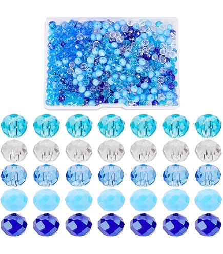PH PandaHall 375 pz 15 Stile perle di Vetro Rotonde, Distanziatore Craquelé Dipinto A Spruzzo Perline Crackle Serie Gialla Perline Acriliche per Gioielli Fai Da Te Collana Bracciale Artigianale, 8-9mm
