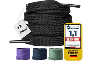 LaceHype 2 par – premium platta skosnören, rivbeständiga skoband [10 mm breda] ersättningsskor av polyester för sneakers, spo
