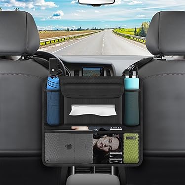 Helteko Organizador de asiento trasero de automóvil, protector de as
