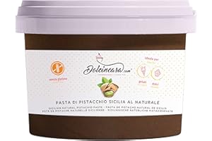 DOLCINCASA.COM Dolcincasa-com Pasta de Pistacho Sicilia 100% Pura Natural Sabrosa Suave Versátil sin Colorantes para Helados Pastelería Uso Doméstico y Profesional Paquete de 500g Sin Gluten