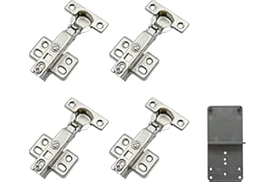 LOOTICH 90 Grado Totalmente Solapado 26 mm Soft Close Bisagras con Amortiguación Bisagra con Suave Cierre Automatic para Puerta de Mueble Armario de Cocina 4 Piezas