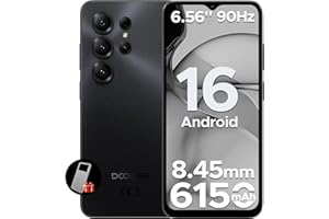 DOOGEE Note 56X Smartphone Android 16, 6150mAh, 24GB + 64GB/2TB TF, 6.56" HD+ 90Hz IPS, 4G Telefono Cellular offerta Smartphone, 8.45 mm Ultrasottile, 8MP+5MP/Dual SIM/Octa Core/Face ID/GPS, Nero