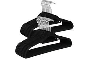 ECOSTAR 1618 Perchas de Terciopelo con Superficie Antideslizante, Gancho Giratorio 360°, Set de Perchas Ahorro de Espacio, 44,5 x 24,5 x 0,5 cm (24)