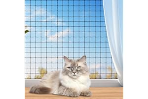 SHMSHNG Katzennetz für Balkon, 6x3m Schutznetz Drahtverstärkt mit Zubehör (19m Befestigungsseil, 20 Krawatten, 20 Haken und 20 Stifte), Biss- Und Reißfest für Balkone, Terrassen und Fenster, Tür