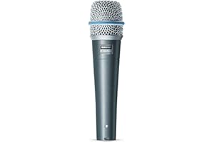 Shure BETA 57A Instrument Microphone - Supercardioid Dynamic Mic for Vocal and Instrumental Applications with High Output Neodymium Element, Durable Steel Mesh Grille and Shock Mount