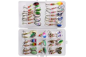 CHSEEO Fishing Lure Kits 12 Pcs Fishing Lure Set Fishing Baits Kit With Fishing Tackle Box Including Spoons Swimbaits Crankbaits Spinnerbaits Artificial Lures for Freshwater Saltwater Fishing
