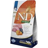 N&D Pumpkin Dry Cat Food, Grain Free, Lamb and Blueberry, Sterilized, Adult, 1.5 kg