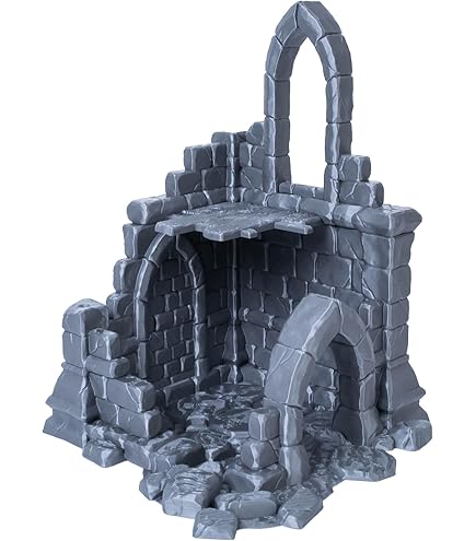 Q P Quality Printing 3D QP3D - Middeleeuwse loopbrug met pilaren - Fantasy Platform Tafelblad Scenery & RPG 28-32mm Miniaturen Wargame Rekwisieten DnD D & D