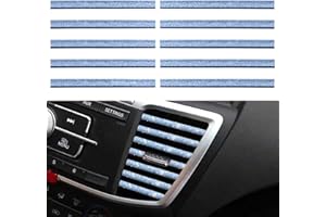 10PCS Youzzei Car Air Vent Outlet Trim Strips, Sparkling DIY Air Conditioner Vent Outlet Trim Interior Decoration Strips, PVC Car Interior Moulding Trim for All Straight of Auto Interior(Blue)