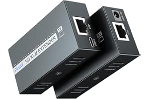 PWAY Rallonge USB HDMI KVM 164 pieds/50M L'adaptateur HDMI Ethernet RJ45 transmet la Full HD 1080P via un seul Cat5e/6/7, prend en charge la sortie en boucle 3D USB1.1 POC