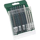 Bosch Home and Garden 2607019461 10-Piece Jigsaw Blades Set (Wood, Metal, Plastic, T Shank, Accessories for Jigsaws),