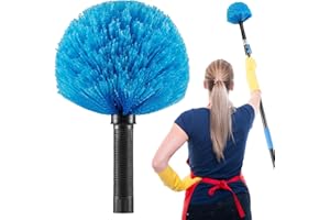 QUTALMI Tete De Loup Telescopique, Tête de Loup Balai Brosse Boule, Tête De Brosse en Toile D'araignée, Vis sur La Tête De Plumeau Cobweb, Nettoyage poussière Toiles d'araignées(Tige Non Incluse)