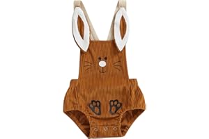 L&ieserram Baby Mädchen Ostern Outfits Baby Kleidung Niedlich Hasen Stil Babykleidung Strampler Body mit Hasen Druck Stirnband Set Bodysuit Jumpsuit Mein erster Ostern Baby Geschenk